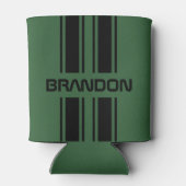 Rafraîchisseur Pour Canette Coutume Vert foncé noir course automobile Stripes (Dos)