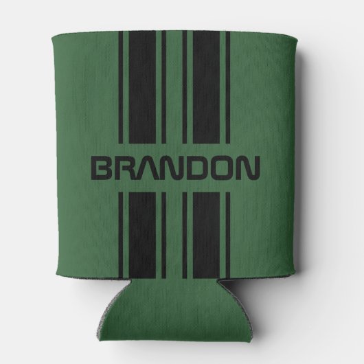 Rafraîchisseur Pour Canette Coutume Vert foncé noir course automobile Stripes  (Dos)