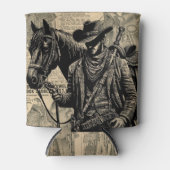 Rafraîchisseur Pour Canette Cowboy avec selle à cheval art occidental (Devant)