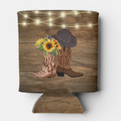 Rafraîchisseur Pour Canette Cowboy Boots Sunflower Mariage de l'Ouest (Dos)