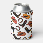 Rafraîchisseur Pour Canette Cowboy Ranch : Wild West Seamless. (Can devant)