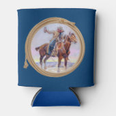 Rafraîchisseur Pour Canette Cowboy Sur Cheval Fabriquant Un Toast (Devant)