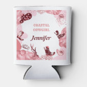 Rafraîchisseur Pour Canette cowgirl côtière rose peut refroidir (Devant)