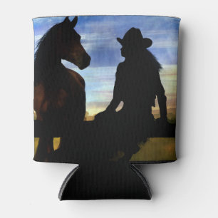 Rafraîchisseur Pour Canette Cowgirl et cheval Country Western