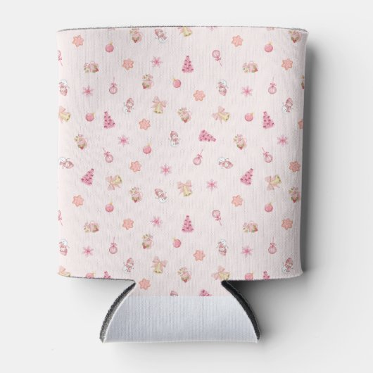Rafraîchisseur Pour Canette Cozy Pink Christmas Pattern (Devant)