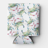 Rafraîchisseur Pour Canette Crabe bleu aquarelle de plage (Devant)