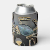 Rafraîchisseur Pour Canette Crabe bleu Art Abstrait (Can devant)