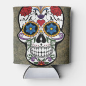 Rafraîchisseur Pour Canette Crâne à sucre de fleurs (Devant)