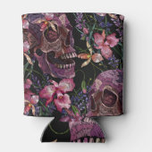 Rafraîchisseur Pour Canette Crâne brodé : Motif gothique de l'orchidée (Dos)