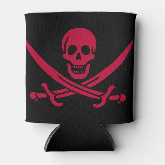 Rafraîchisseur Pour Canette Crâne et épées de Crimson Drapeau pirate de Calico (Devant)