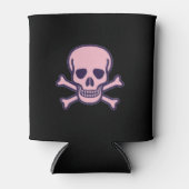 Rafraîchisseur Pour Canette Crâne rose noir peut refroidir (Devant)