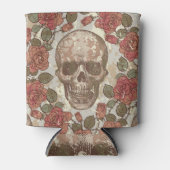 Rafraîchisseur Pour Canette Crânes rétro et ornement Rose (Devant)