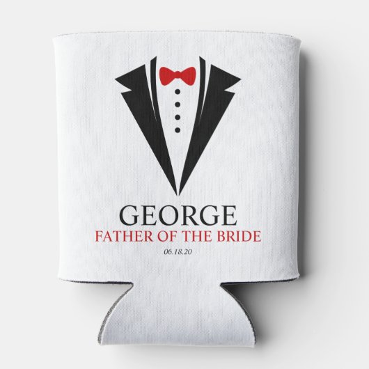 Rafraîchisseur Pour Canette Cravate Bow Tuxedo "Père de la mariée" Personnalis (Dos)