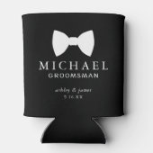 Rafraîchisseur Pour Canette Cravate noir Bow Groomsman Mariage personnalisé (Dos)