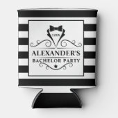 Rafraîchisseur Pour Canette Cravate noire de la partie de baccalauréat rayée (Devant)