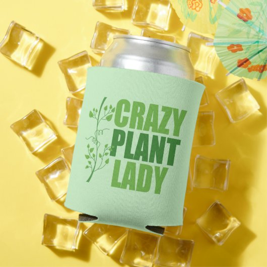 Rafraîchisseur Pour Canette Crazy Plante Lady Cute Green Botaniste (Été in situ)