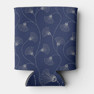 Rafraîchisseur Pour Canette Crème Florale Art Nouveau Indigo