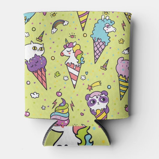 Rafraîchisseur Pour Canette Crème glacée Pop Cute : Motif animal (Devant)