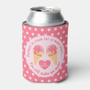 Rafraîchisseur Pour Canette Crème glacée Scoops Cute Romantique Saint Valentin