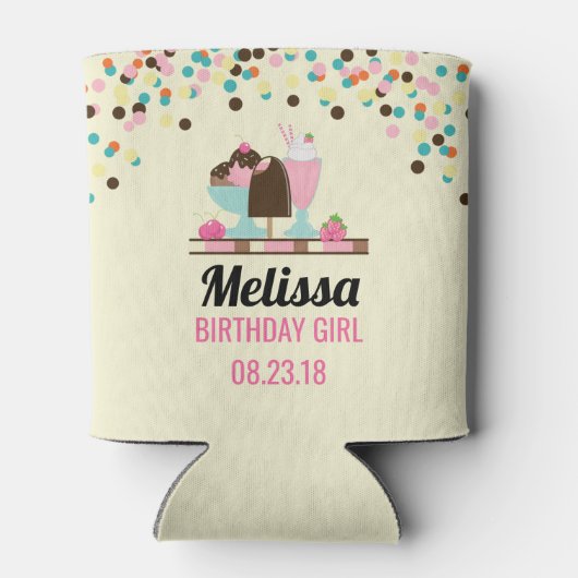 Rafraîchisseur Pour Canette Crème glacée Sundae Summery Traitements Anniversai (Dos)