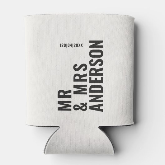 Rafraîchisseur Pour Canette crème moderne noir minimum gras simple mariage (Dos)