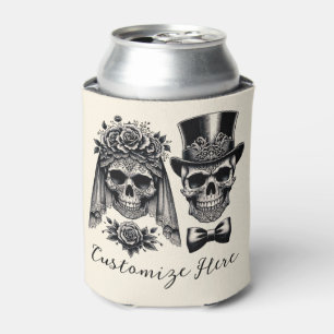 Rafraîchisseur Pour Canette Crème Noir & Or Vintage Mariage Squelette