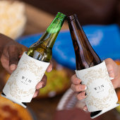 Rafraîchisseur Pour Canette crête d'or classique Monogramme Mariage Cadeau