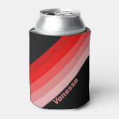 Rafraîchisseur Pour Canette Crimson Fade Stripes avec nom (Can devant)