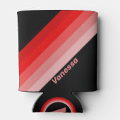 Rafraîchisseur Pour Canette Crimson Fade Stripes avec nom (Dos)