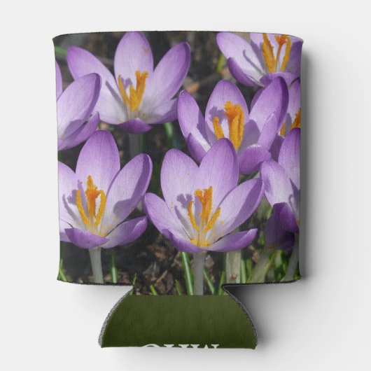 Rafraîchisseur Pour Canette Crocus violets ensoleillés (Dos)