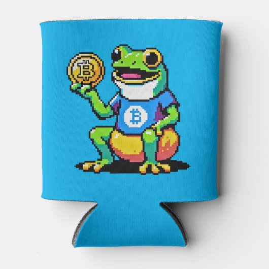Rafraîchisseur Pour Canette Crypto Frog - Drôle Pixel Art Devise numérique (Devant)