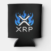 Rafraîchisseur Pour Canette Cryptomonnaie XRP Crypto Blue Flames Fire Melt (Devant)