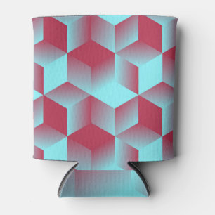 Rafraîchisseur Pour Canette Cube Géométrique : Bleu Rouge Sans Mer.