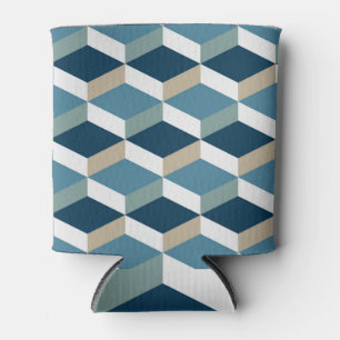 Rafraîchisseur Pour Canette Cubes bleus : Motif géométrique sans couture
