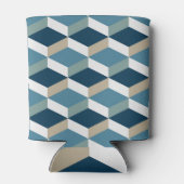 Rafraîchisseur Pour Canette Cubes bleus : Motif géométrique sans couture (Dos)