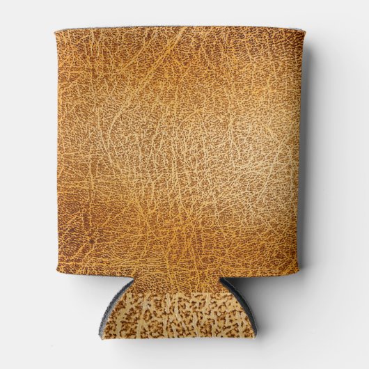 Rafraîchisseur Pour Canette Cuir Brown : fermeture texturée détaillée (Devant)