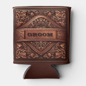 Rafraîchisseur Pour Canette Cuir de l'Ouest Imprimer Mariage Brown Salle (Devant)