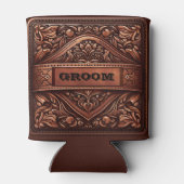 Rafraîchisseur Pour Canette Cuir de l'Ouest Imprimer Mariage Brown Salle (Dos)