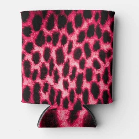 Rafraîchisseur Pour Canette Cuir léopard : Texture rouge-noir. (Devant)