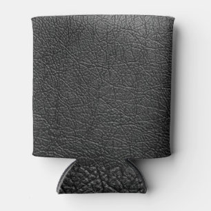 Rafraîchisseur Pour Canette Cuir noir : texture de closeup transparente.