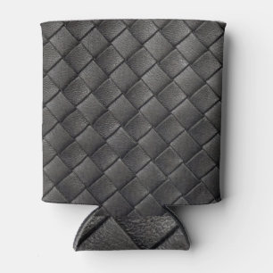 Rafraîchisseur Pour Canette Cuir noir tressé : Texture Vintage