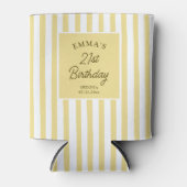 Rafraîchisseur Pour Canette Custom 21st Birthday Cute Yellow Striped Party (Devant)
