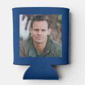 Rafraîchisseur Pour Canette Custom 60th Birthday Blue Gold With Photo (Dos)