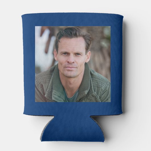 Rafraîchisseur Pour Canette Custom 60th Birthday Blue Gold With Photo (Dos)