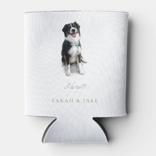 Rafraîchisseur Pour Canette Custom Australian Shepherd Wedding Napkins (Devant)
