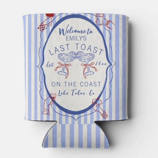 Rafraîchisseur Pour Canette Custom Bachelorette | Last Toast on the Coast (Dos)