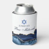 Rafraîchisseur Pour Canette Custom Bar Mitzvah Party Navy Blue Gold Agate (Can devant)