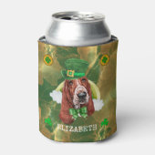 Rafraîchisseur Pour Canette Custom Basset Hound Gold St. Patricks (Can devant)