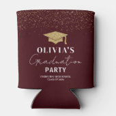 Rafraîchisseur Pour Canette Custom Deep Burgundy Graduation Party (Dos)
