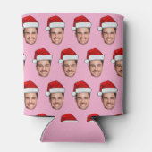 Rafraîchisseur Pour Canette Custom Face Santa Hat Christmas Pink (Dos)